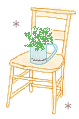椅子と花